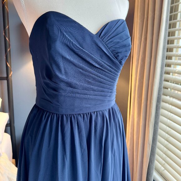 NWT Signature by Alfred Angelo Midnight Blue Sweetheart Bodice Maxi Evening Gown - Picture 2 of 12